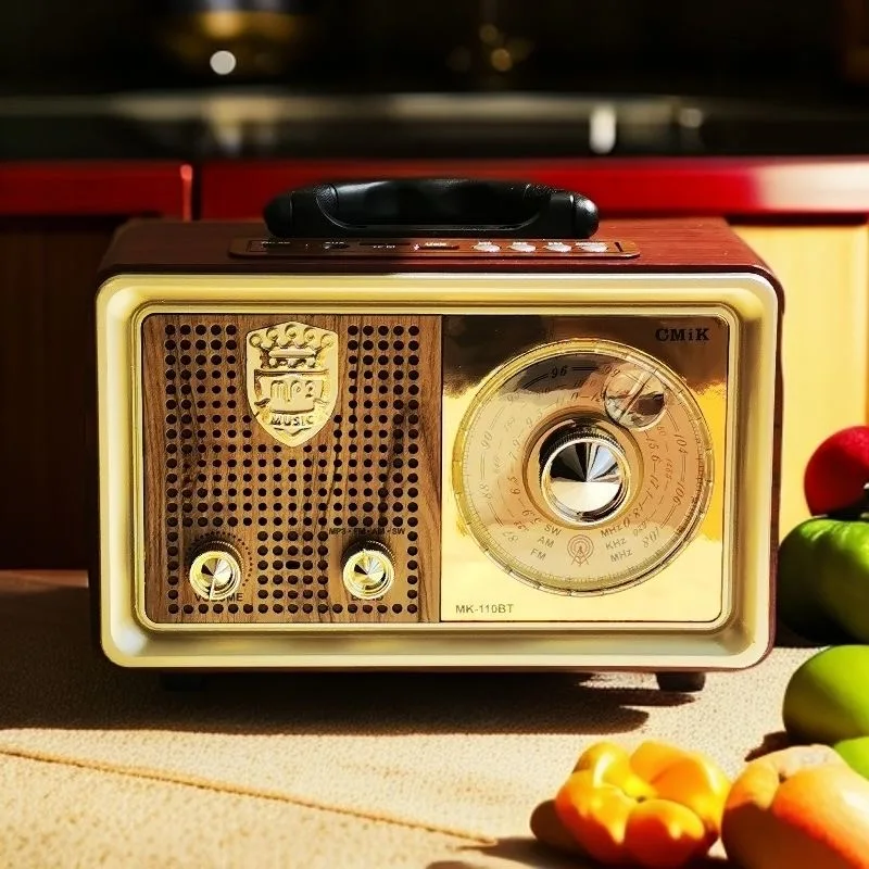 Ностальгическое настольное радио FM, средневолновая коротковолновая Bluetooth-колонка, подключаемая карта звука