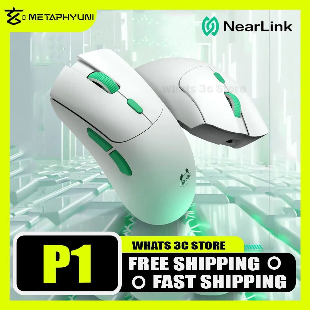 

METAPHYUNI Metapanda P1 Wireless Mouse 8K NearLink Gaming Mouse Three Mode PAW3395 Sensor Low Latency Mice Pc Gamer Accessories