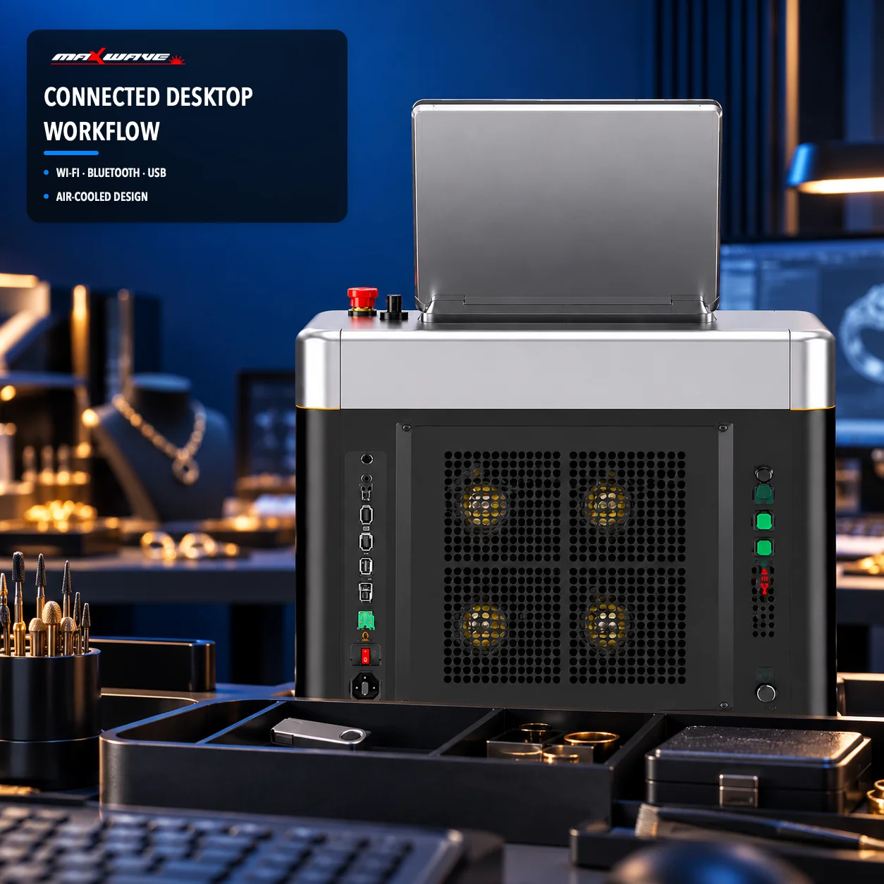 MAXWAVE M3 Desktop Jewelry Laser Workstation with USB WiFi and Bluetooth Connection