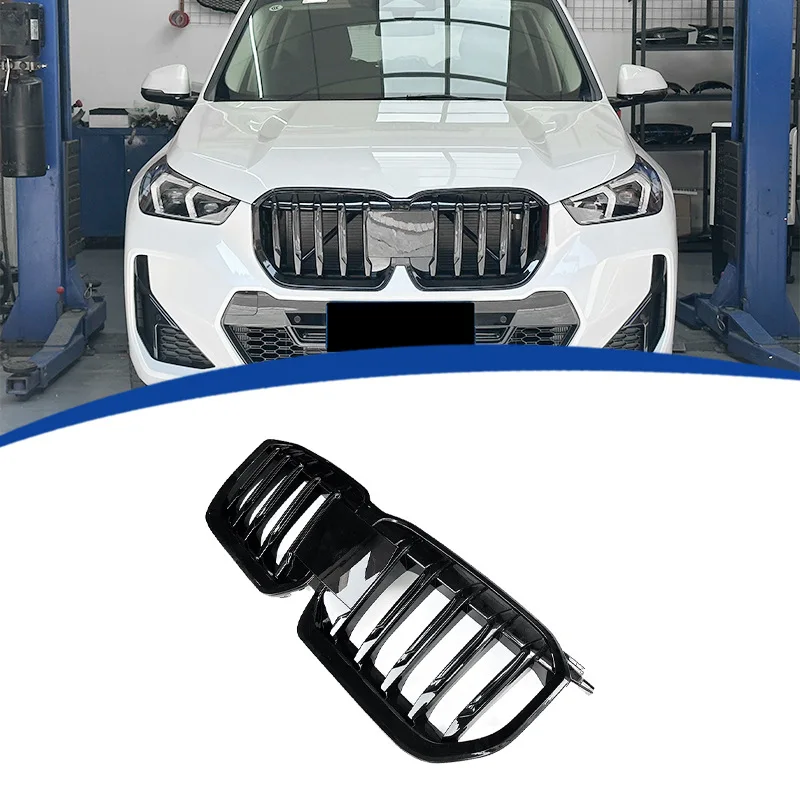 

For BMW X1 U11 (2023-2025) Full Gloss Black Single Line Front Kidney Grille