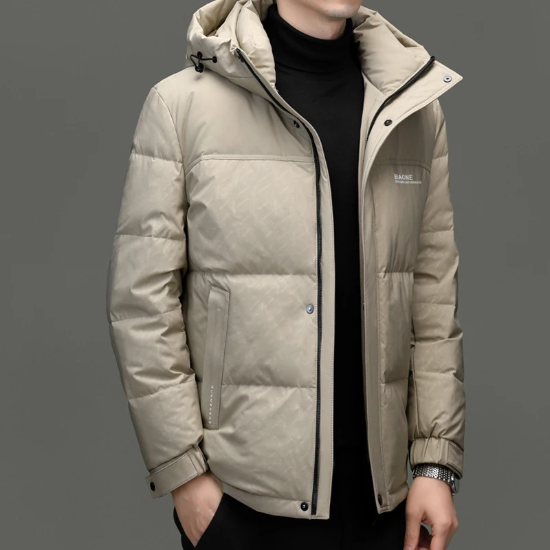 2024 winter jacket white duck down jackets men,mens fashion thicken warm parkas winter down coat,hooded parkas men size M-4XL