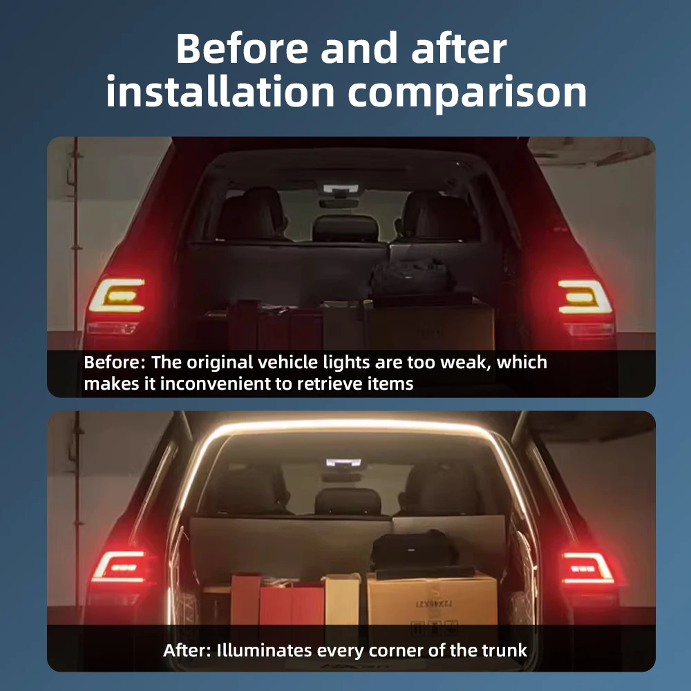 شريط إضاءة صندوق السيارة الخلفي لسيارة VW Volkswagen ID.3 ID.4 Crozz GTX ID.6 X Pro 2021-2025 إضاءة LED ساطعة من السيليكون 12 فولت #4