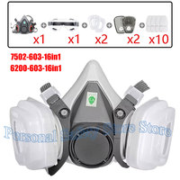 6200 7502 Gas Mask Half-face Dust Shield 603 Pre-Filter Adapter 5N11 Filters Safety Respirator Mask Industrial Labor Paint Spray