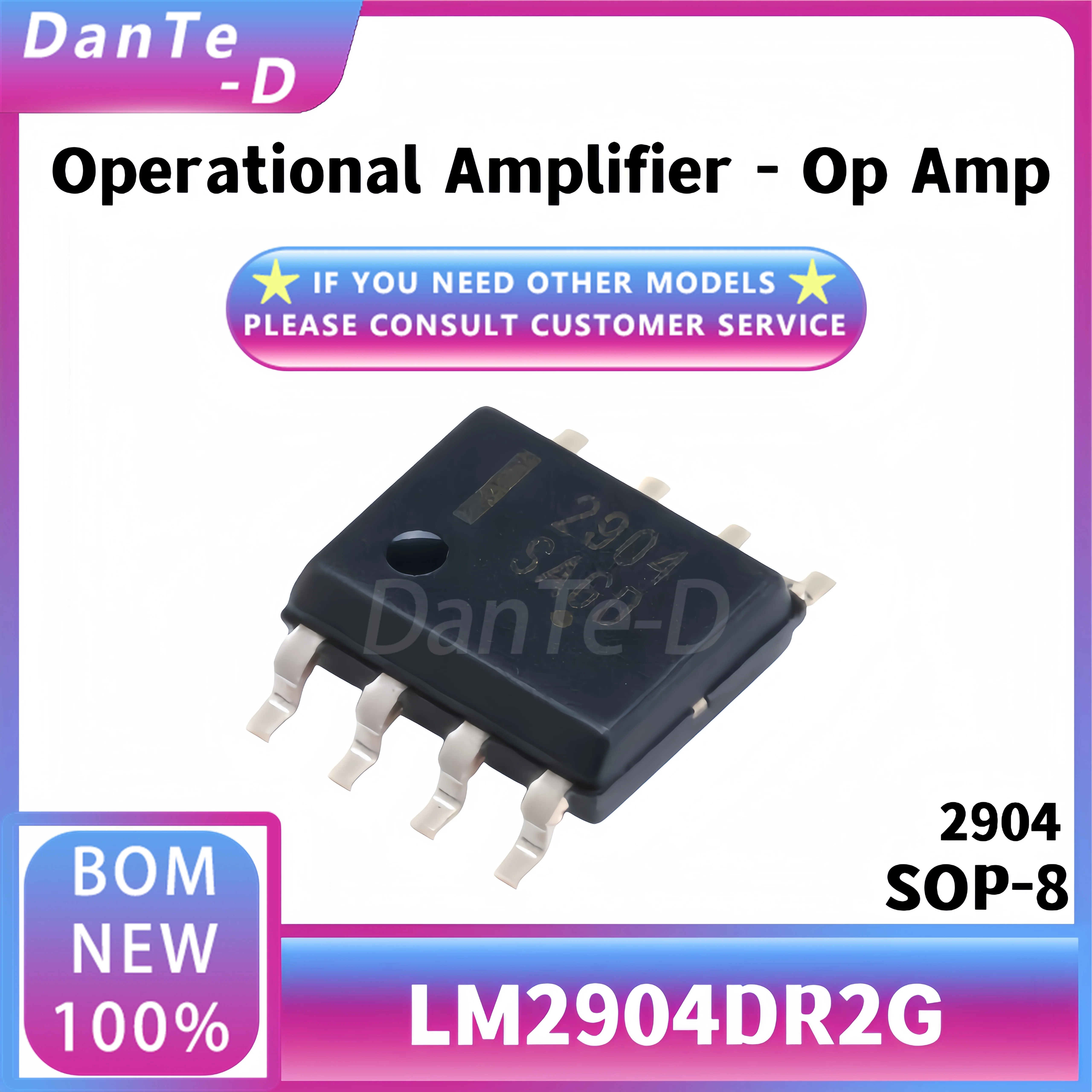 10PCS  LM2904DR2G package SOP-8 silk screen 2904 low power four-way operational amplifier IC new original authentic