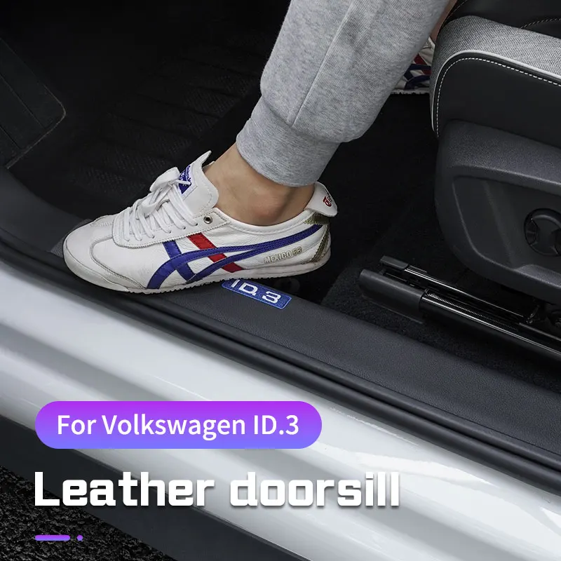 

Leather Car Door Sill Sticker For Volkswagen VW ID3 ID.3 2023 2024 Anti Scratch Waterproof Threshold Strip Dust Pad Accessories