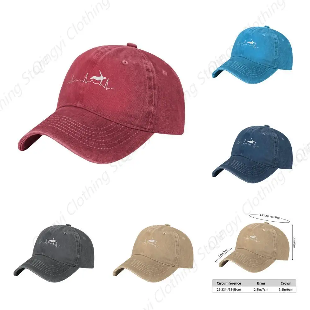 

Parkour Heartbeat Adjustable Denim Baseball Cap Golf Hat for Men Women