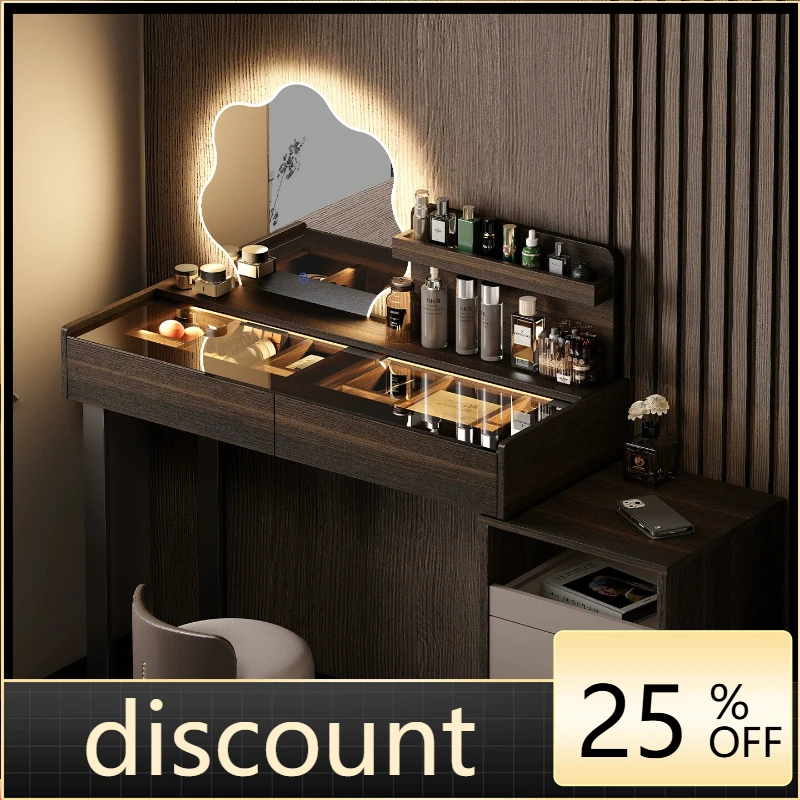 LH dresser bedside table integrated with makeup mirror storage cabinet combination
