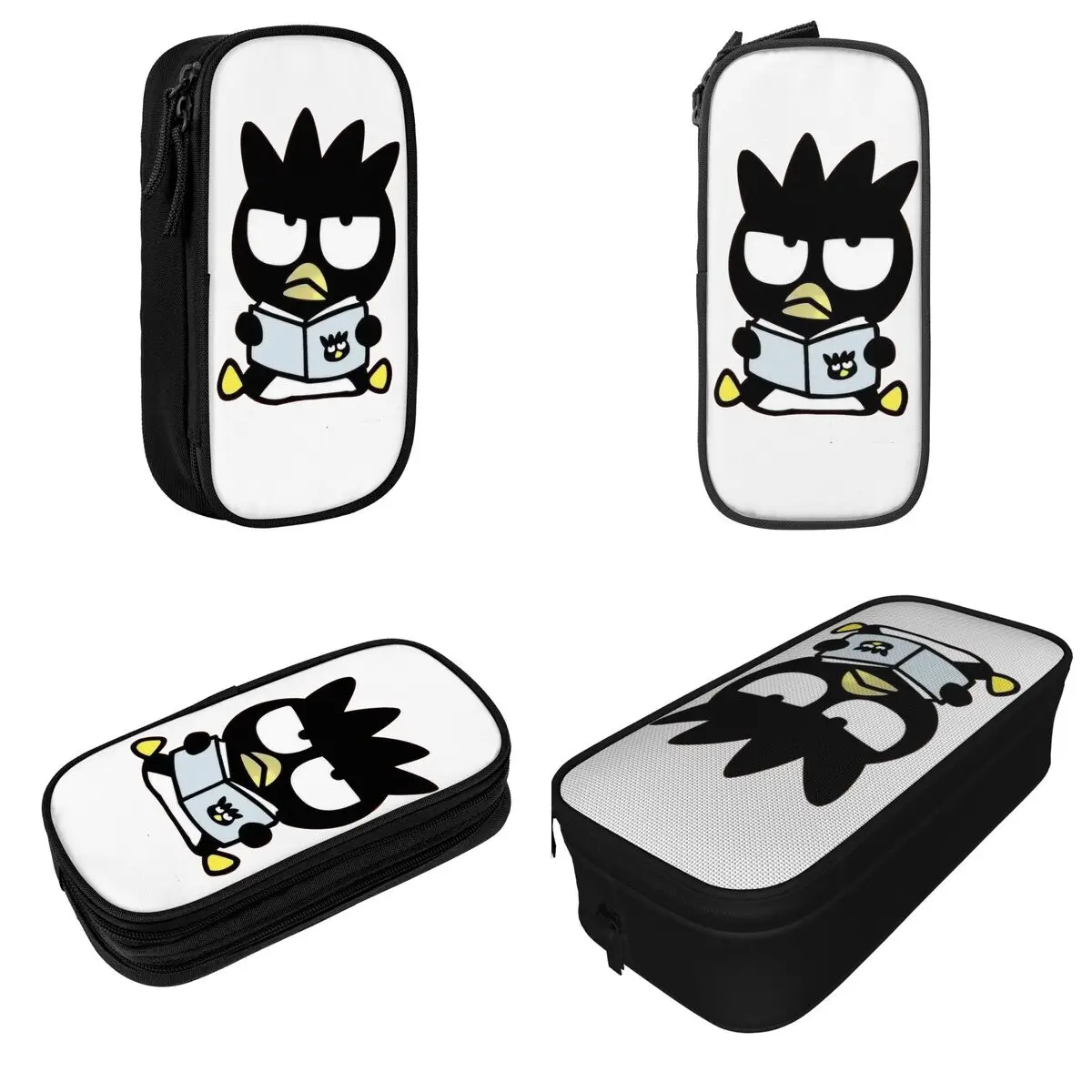 Imagem -02 - Fun Penguin Anime Pencil Cases Badtz Marus Books Pencilcases Pen Box Kids Large Storage Bolsa Students School Zipper Stationery