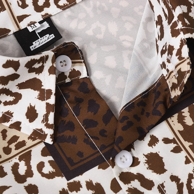 2026 Leoparden-Patchwork Freizeithemd für Herren Sommer Hawaiianisches Strandhemd mit Gepardenmuster Knopfleiste Relaxed Fit Trendiges Oberteil – Detail 7