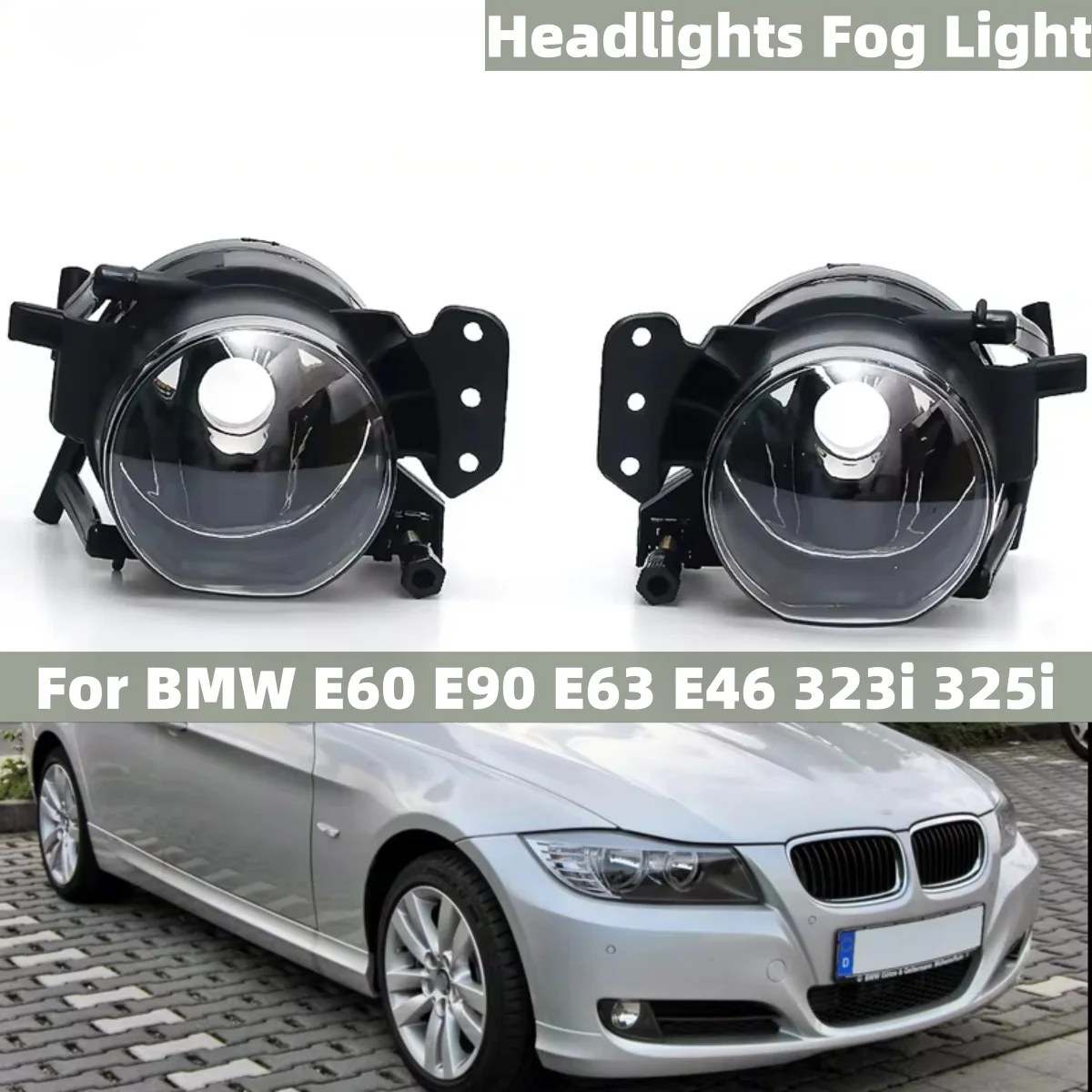 Pair 63176910792 63176910791 Car Front Fog Light For BMW E60 E90 E63 E46 323i 325i Front Bumper Fog Light Accessories