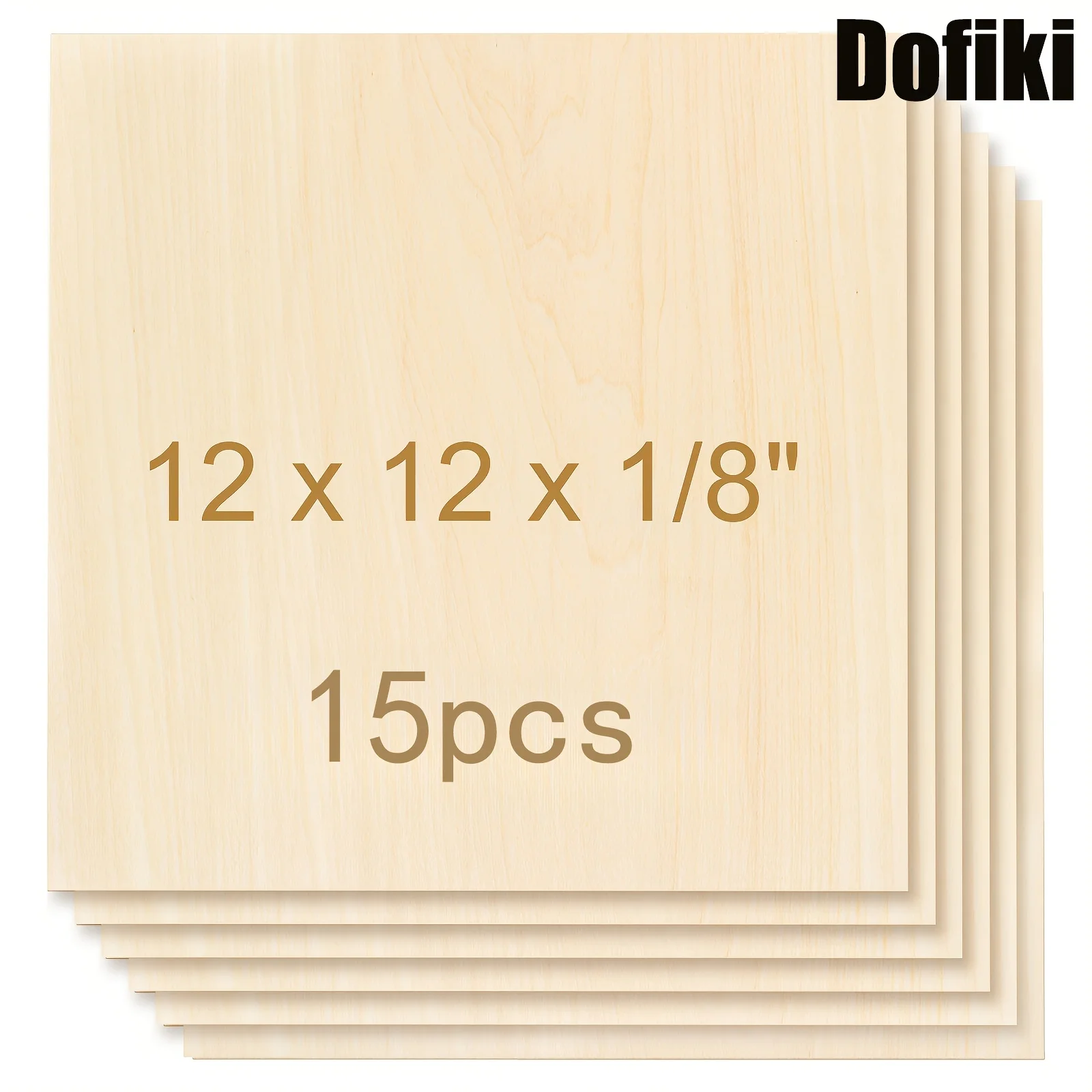

Dofiki 15pcs 3mm Basswood Plywood 12 X 12 X 1/8 Inches (305x305x3mm) for Home Decoration, Laser Engraving, Crafts, Architectural Model Making, Painting, DIY
