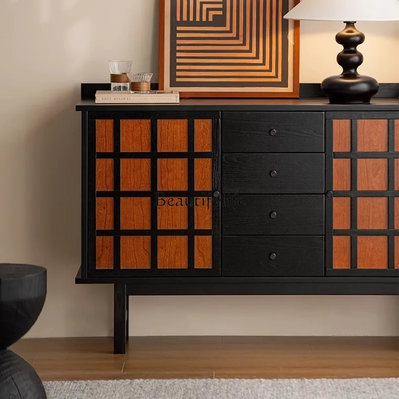 غرفة المعيشة ذات الصدر الخشبي الصلب الفاخر الخفيف من العصور الوسطى، خزانة جانبية للتخزين الفرنسية القديمة #4