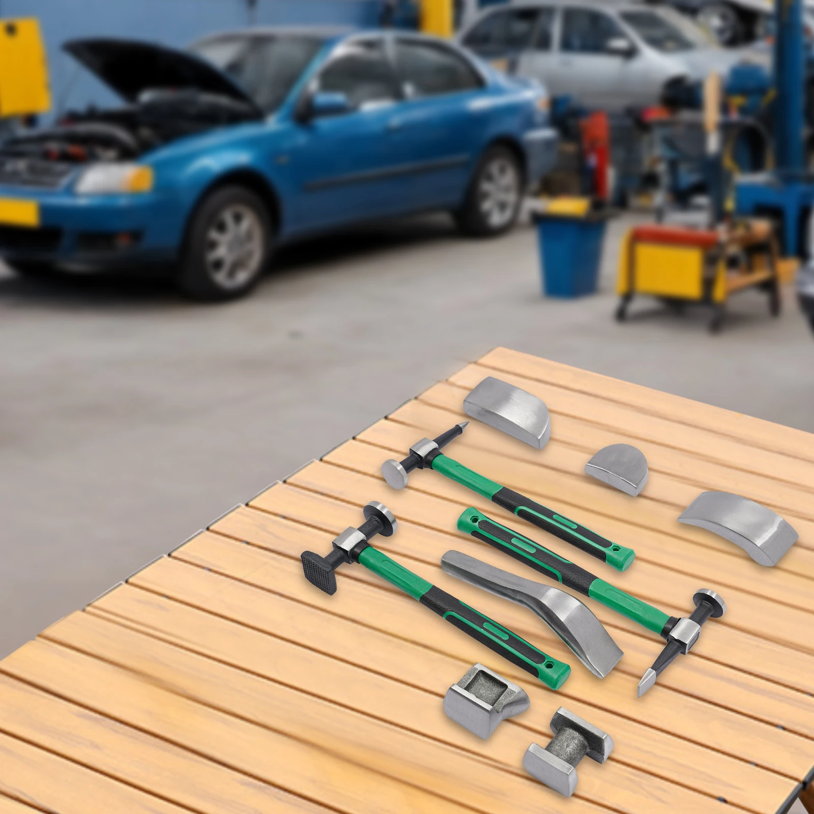 

9PCS Dent Repair Kit, Auto Body Repair Tool Kit with Non-slip Handle for Repairing Car Dents and Door Dings, Motorbikes, Fridges