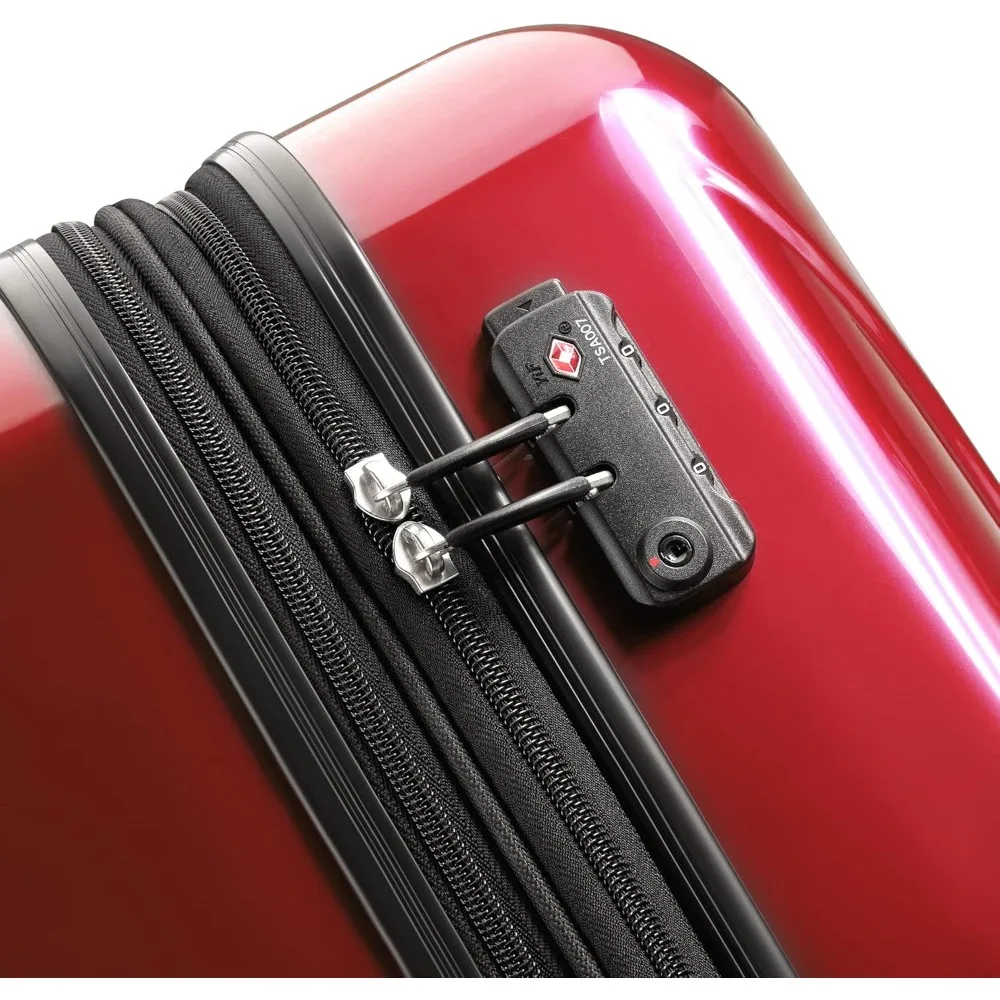 Equipaje giratorio rígido expandible mediano de 24 pulgadas con diseño Aero en rojo ladrillo, ideal para viajar