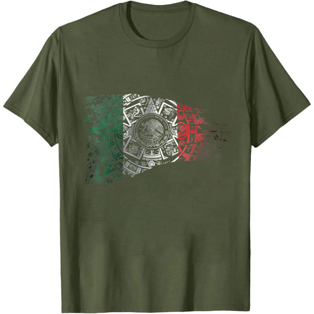 Aztec Empire Mexican Flag  Mesoamerican Culture T-Shirt Short-sleeved Tops Casual Clothes High Quality Cotton T Shirt