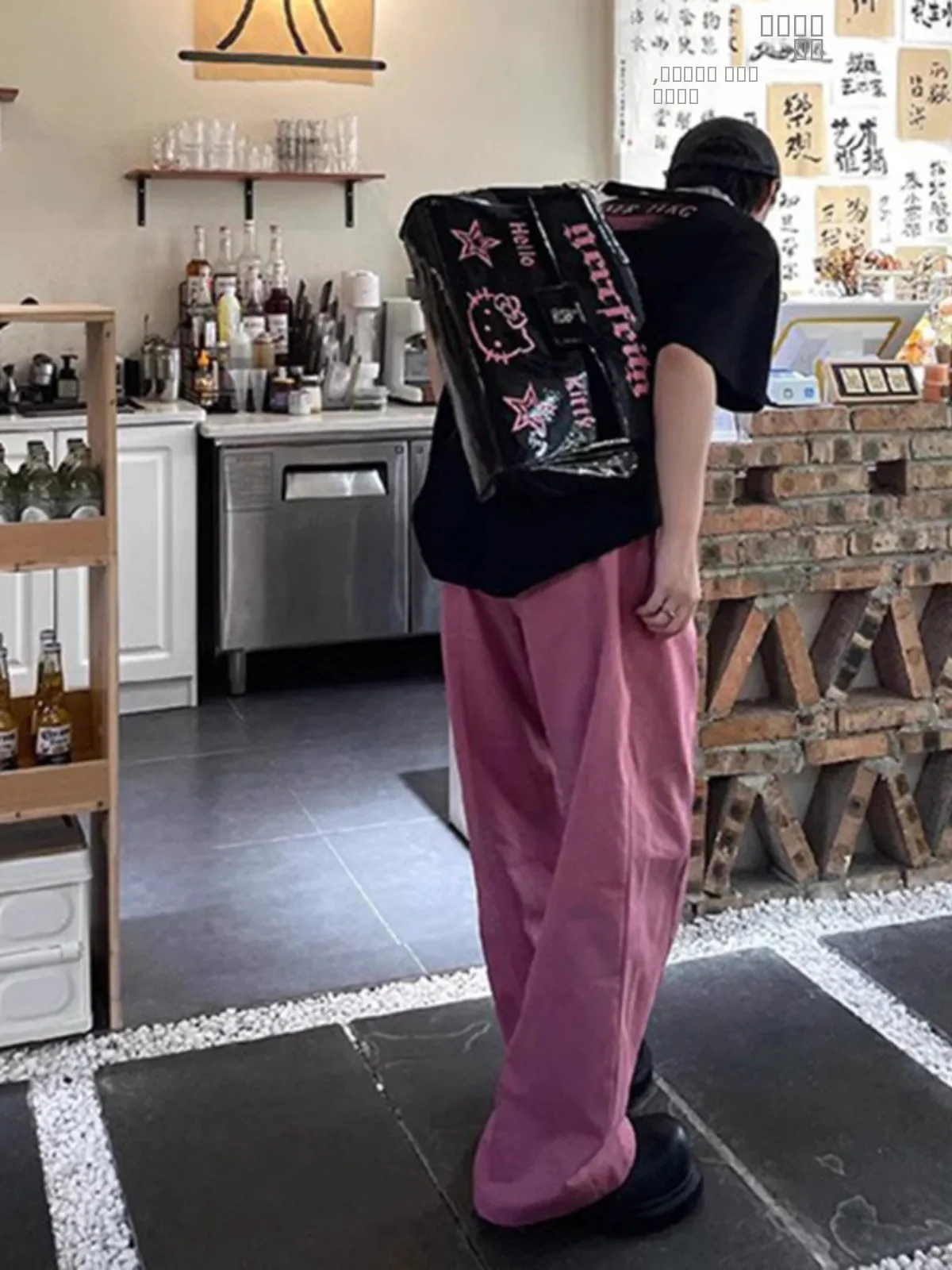 

Cleanfit Ice Silk Men's Summer Pants Pink Wide Leg Straight Cut Casual Trousers High Waist Breathable Durable Faionable