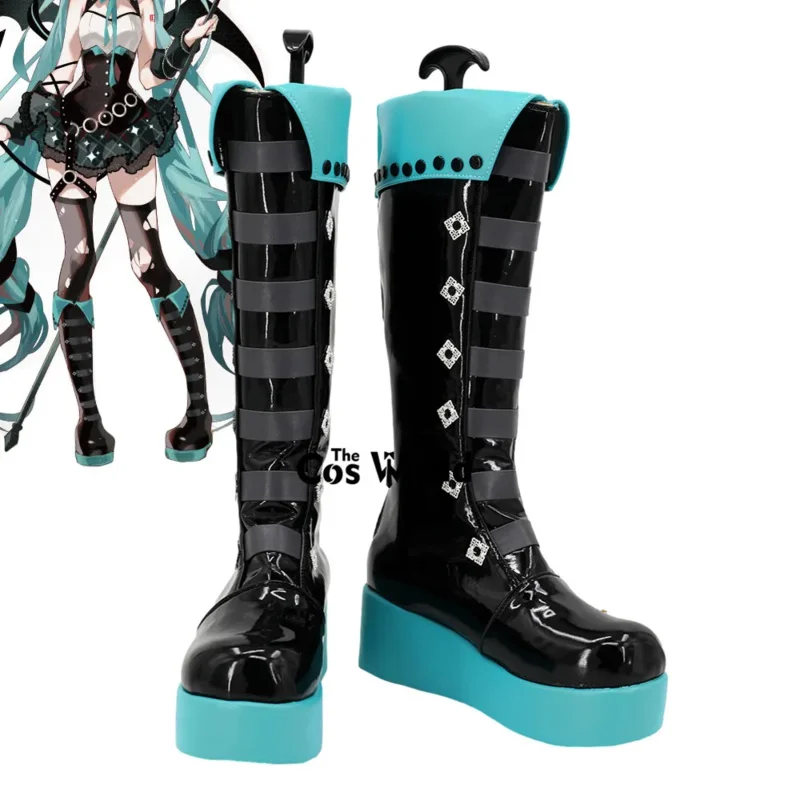 

2023 Miku x Rascal Collab Little Devil Wings Gothic Anime Customize Cosplay High Heels Shoes Boots