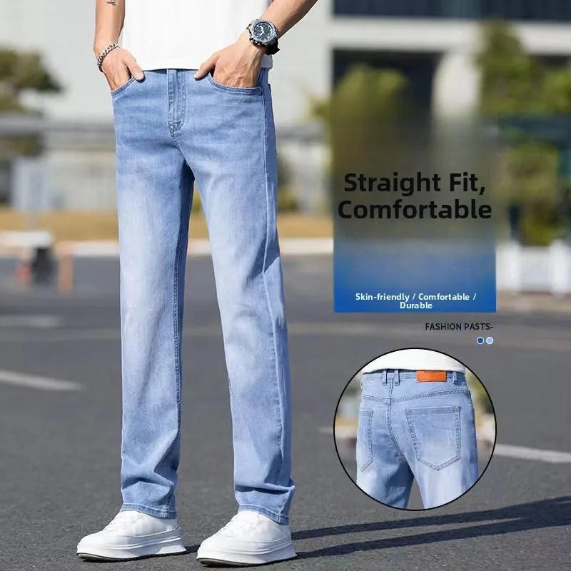 

Мужские прямые повседневные джинсы на осень-зиму, новинка, стильные, модные, универсальные, облегающие, длинные брюки, удобные, со средней высотой талии