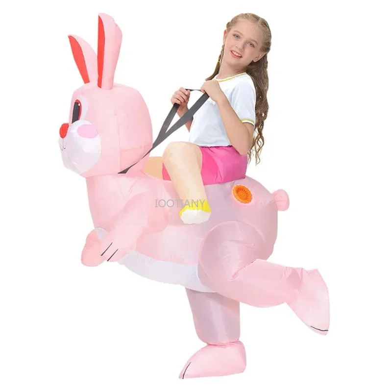 Adult Kids Inflatable Bunny Cosplay Costume Rabbit Mascot Performance Clothings Halloween Party Carnival Easter Cosplay Costumes