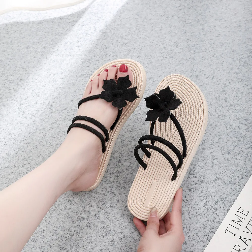 Summer Women Outdoor Beach Slippers Ladies Slippers Flower Home Flat Beach Shoes Flip Flops Slippers Slides Zapatos De Mujer