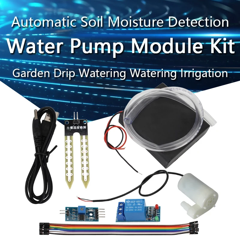 

Water Pump Module Kit Automatic DIY Soil Moisture Detection Garden Drip Watering Watering Irrigation System