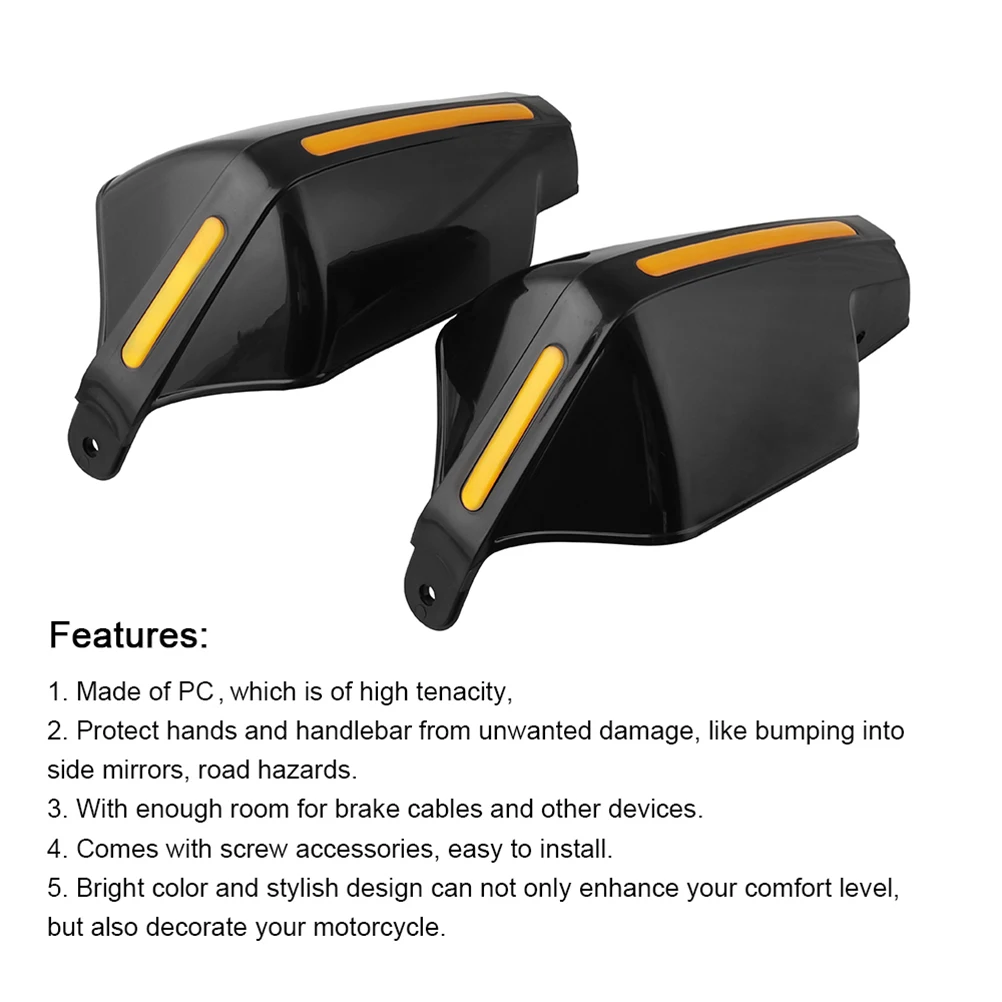 

Removable Wind Protector Motorcycle Hand Guard Durable PP Material Universal Fit Smoke Gray Night Reflection Anti Vibration
