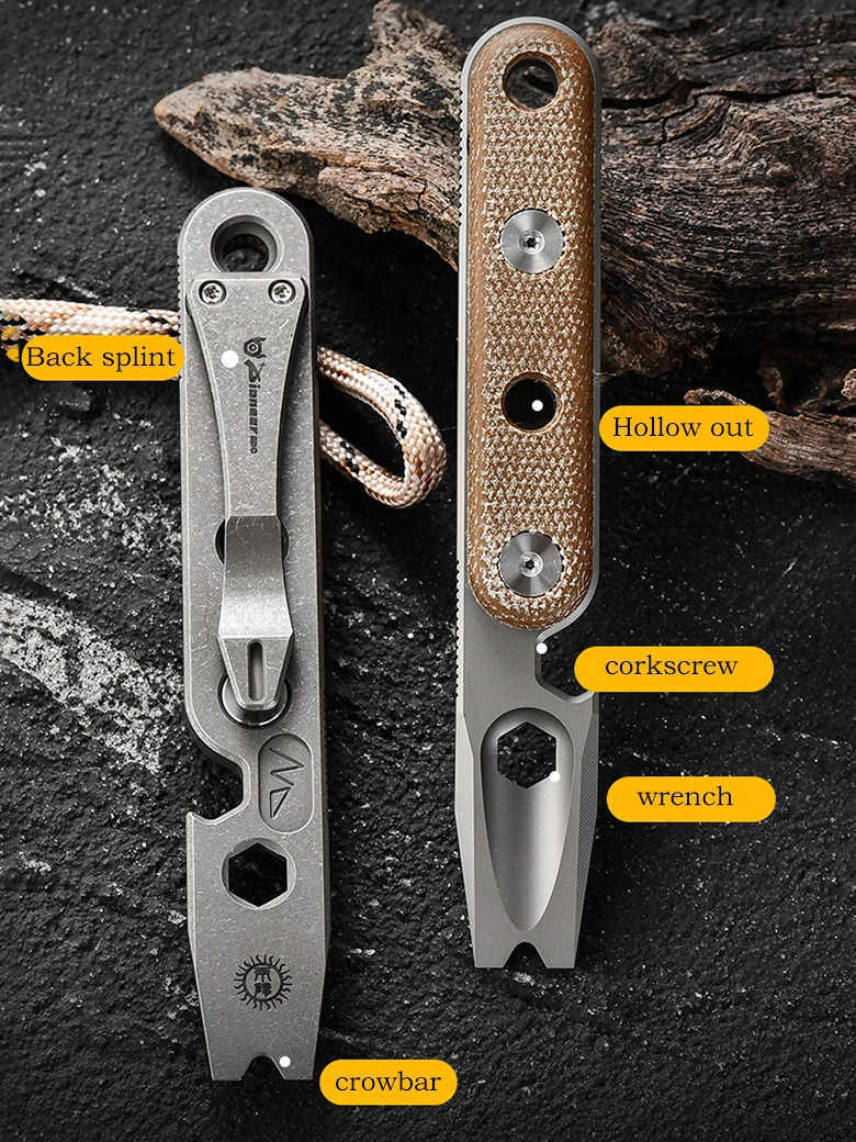 Imagem -05 - Titanium Alloy Auto-defesa Segurança Gadget Ferramenta Edc Chaveiro Pendant Nail Lifter Chave Abridor de Garrafas Outdoor Ferramenta Edc 115 Centímetros Tc4