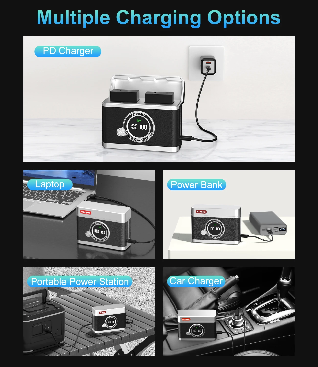 Зарядное устройство PD с двумя слотами USB-C мощностью 20 Вт для LP-E17, с интеллектуальным цифровым дисплеем, для Canon R8, R50, R100, R10, RP, T8i, T7i, SL2, 77D, M6