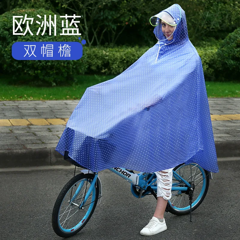 

Raincoat For Bicycle Cycling Poncho Double Rain Baffle Plate Adult Rainwear Transparent Reflective Strip Wind-resistant Raincoat