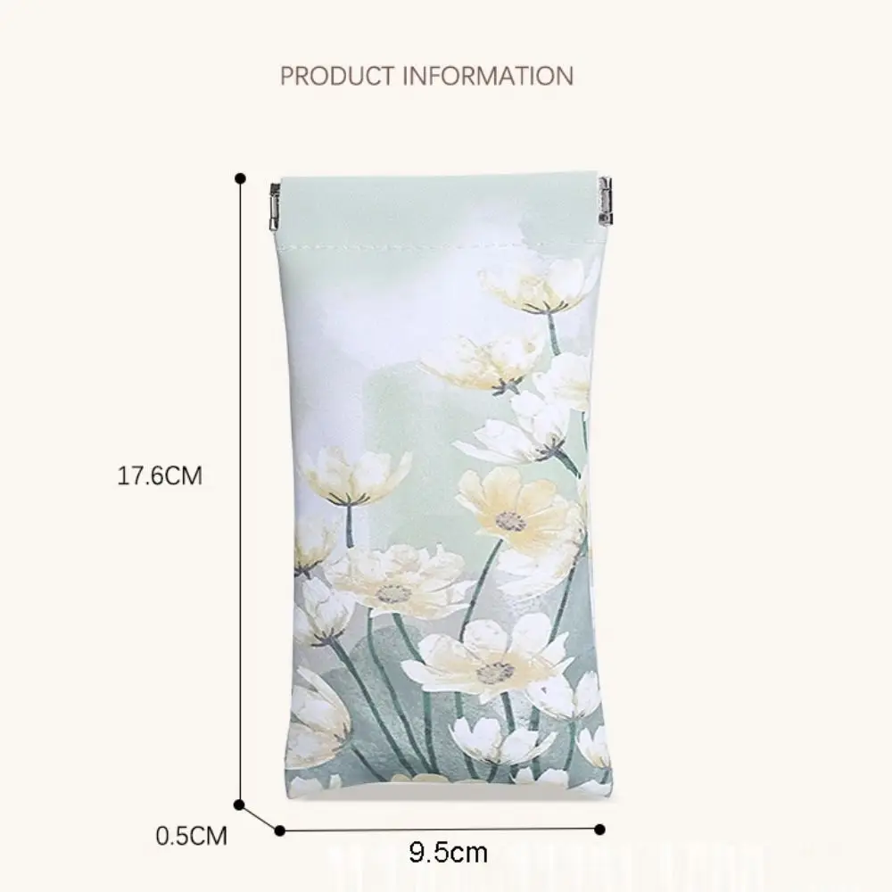 Oil Painting Sun Glasses Case Automatic Closing PU Leather Glasses Box Waterproof Soft Shell Sunglasses Protective Cover Girl