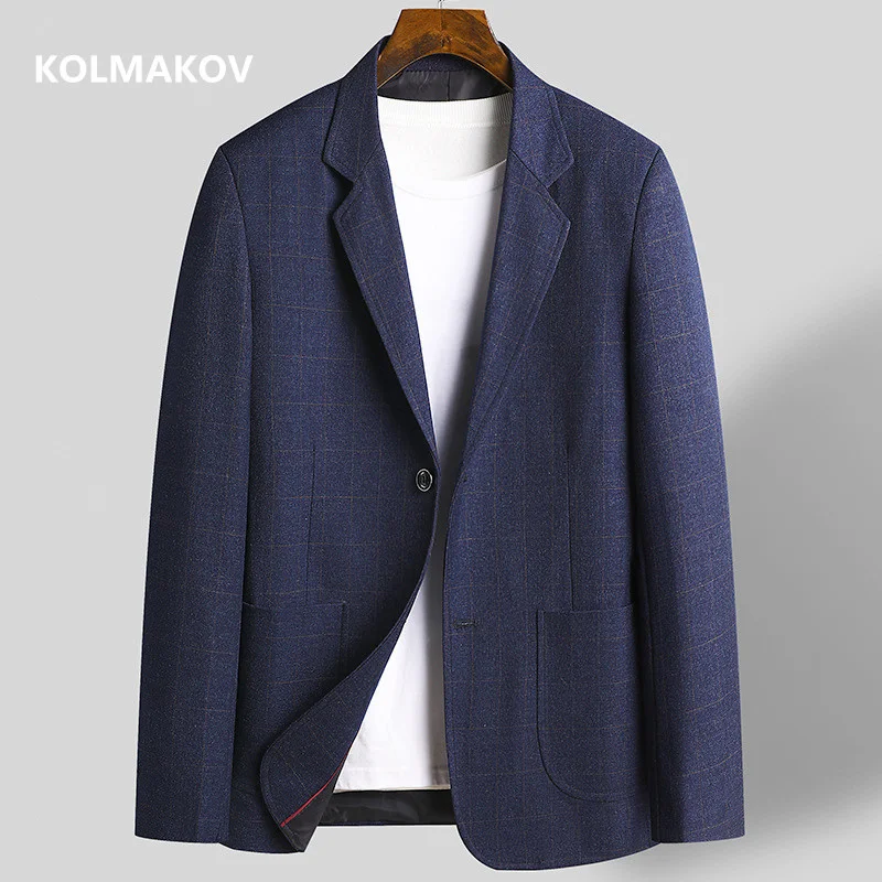 

2024 spring new style jacket Men's coat, autumn plaid men's Classic Blazer Business high quality Blazers men full size M-3XL