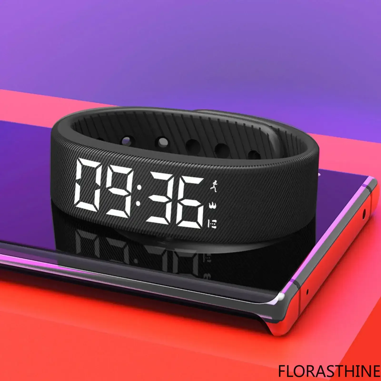 Vibrating Wrist Alarm Clock Comfortable Wearable Silicone Vibrating Clock Alarm Watch for Kids Teens Women Men Students