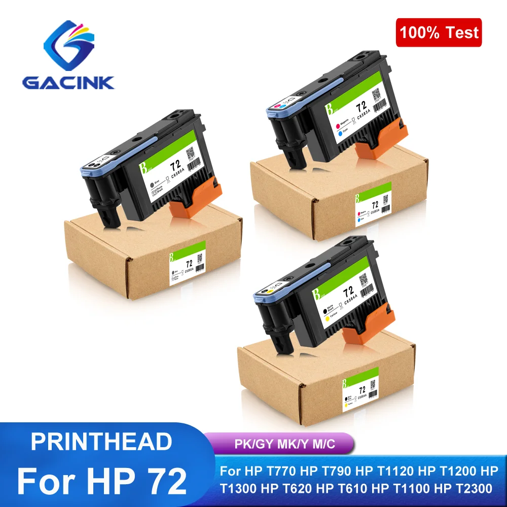 หัวพิมพ์ C9384A C9380A หัวพิมพ์ HP 72หัวพิมพ์ C9383A สำหรับ HP T770 T790 T1120 T1200 T1300 T620 T610 T1100ต่ออายุเครื่องพิมพ์ T2300