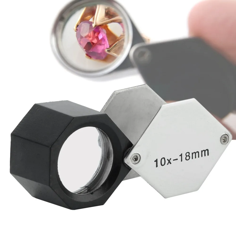 

Professional 10X Magnification Hexagon Loupe 18mm Lens 3/4 Inch Lens Optical Magnifier Jewelry Magnifier Detail Work