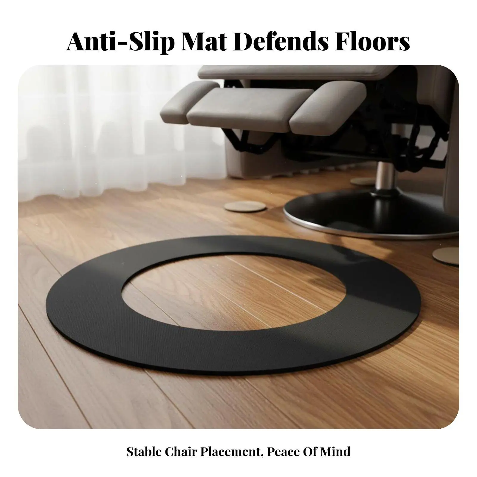 Chair Floor Protector for Recliner Round Rubber Non Slip Pad for Hardwood Laminate Tile Furniture Anti Scratch Noise Reducing