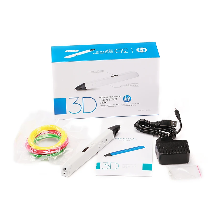 2020 Nieuwe 3D Professionele Afdrukken 3D Pen Ondersteuning Abs Pla Filament Tekening Pen Met Oled-scherm Printing Pen Met 5V 2A Adapter