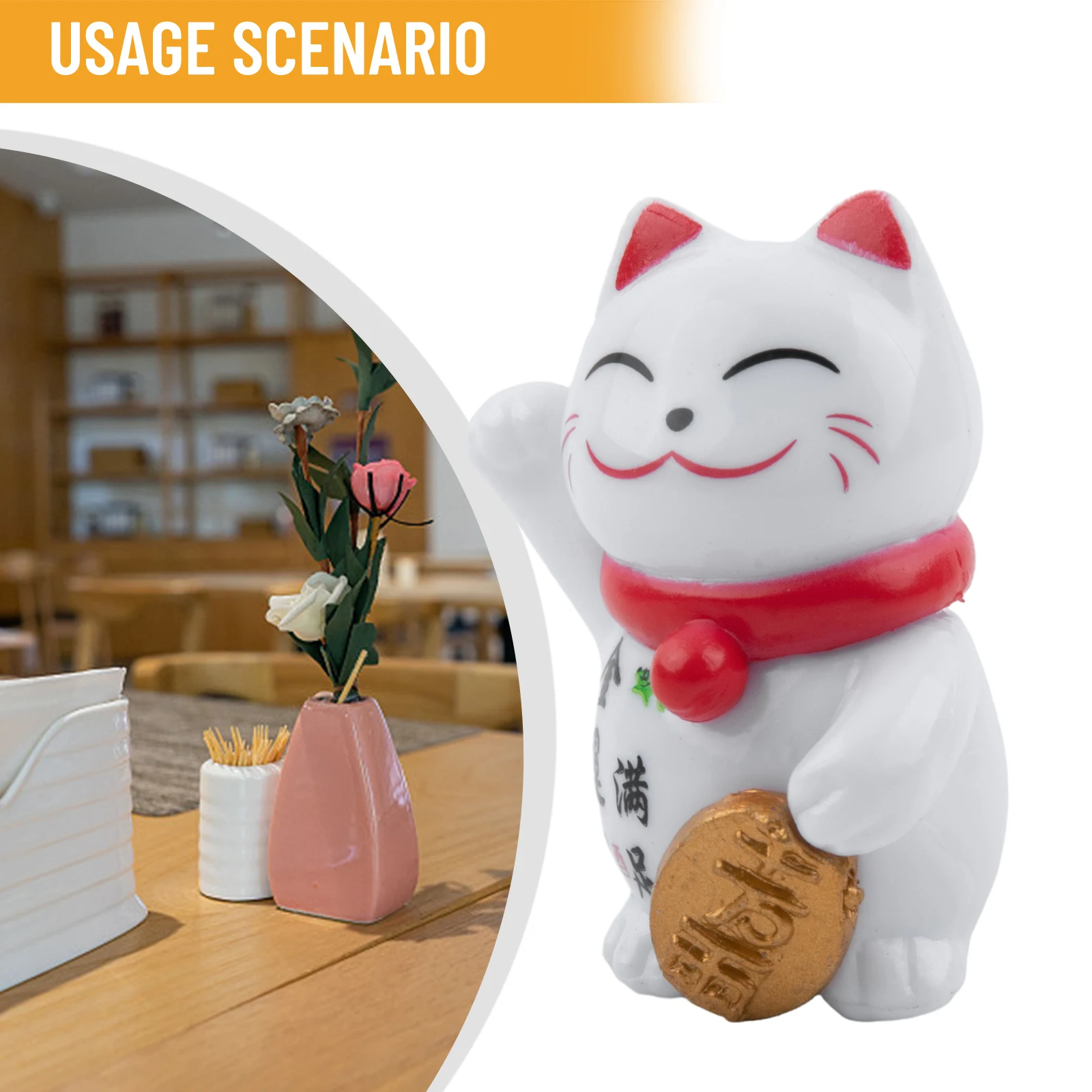 1PCS PVC Mini Lucky Cat Decoration Cake Decoration Fortune Cat Figurines Ornament For Home Christmas Birthday Gifts Decorations