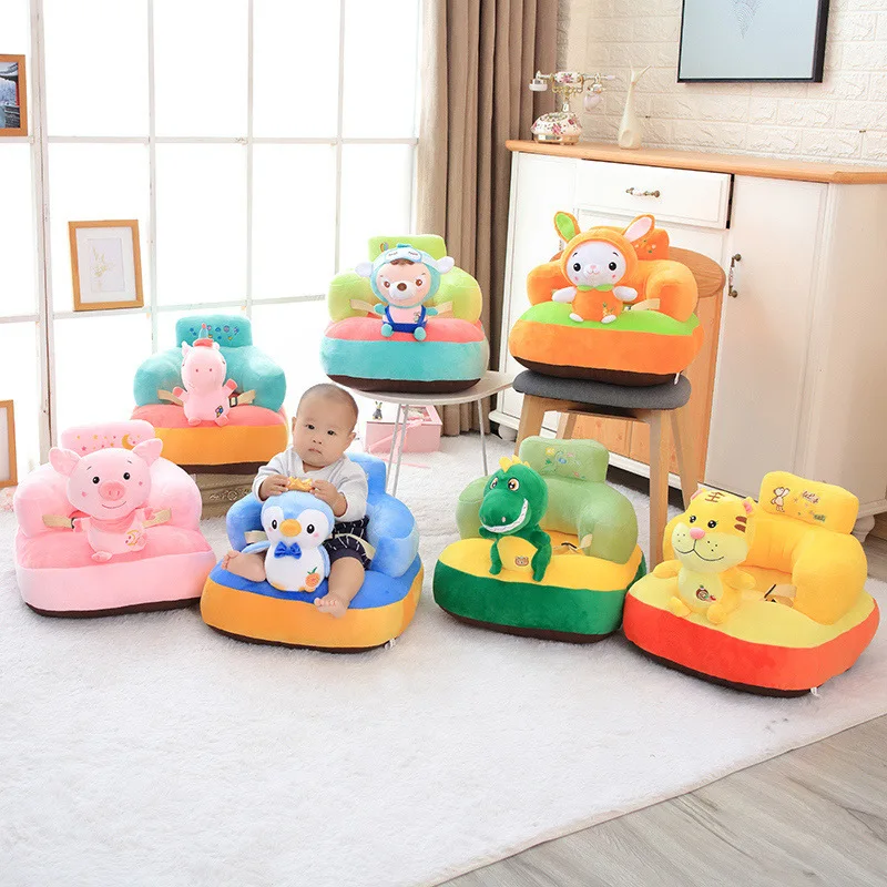 

Cartoon Children's Sofa Cushion with Seat Belt, Baby Learning To Sit on Anti Fall Training Chair, Small Tatami Floor Cushion