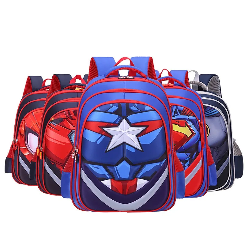 

Marvel Primary School Student Cartoon Schoolbag Waterproof Nylon Three-dimensional Hard Shell Spiderman Boys and Girl Schoolbags