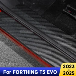 For FORTHING T5 EVO 2023-2025 Auto Tailgate Guard Door Sill Pedal Carbon Fibre Texture Accessories Leather Styling Car Sticker