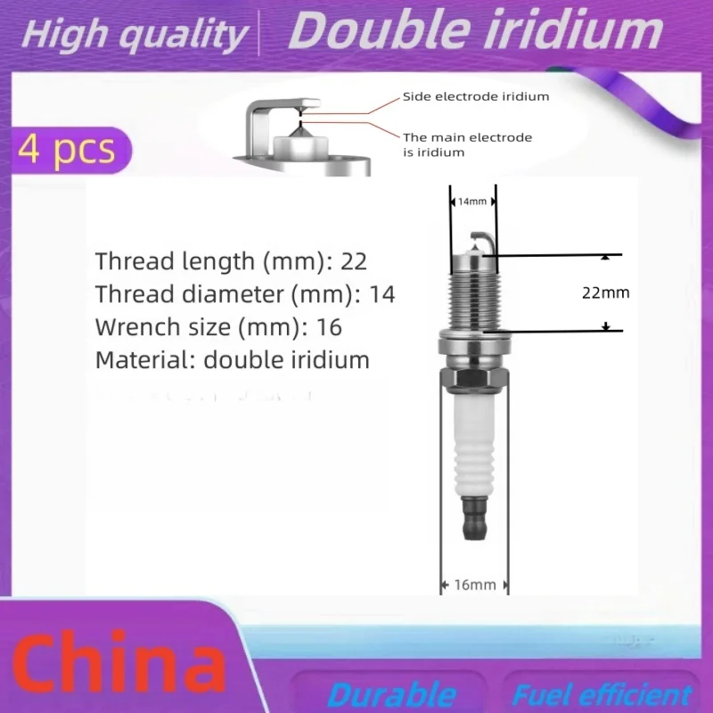 4pcs/ for BYD SONG PLUS DM-I Double Iridium Spark Plugs/2020 2021 2022 2023 2024 2025/Auto Parts