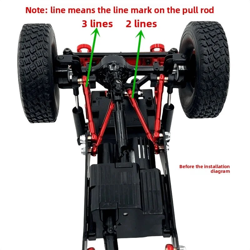 Chassis Bevestigingsstang voor WLP 1/16 C44 C34 FJ45 RC Auto Metalen Upgrade OP Accessoires Onderdelen
