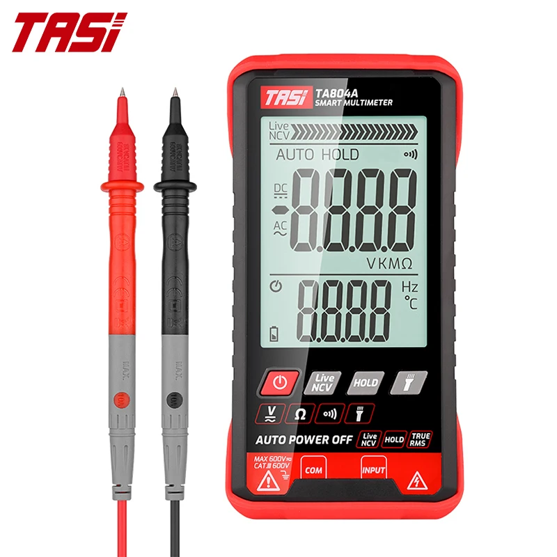 TASI Digital Multimeter TA804A TA804B Automatic Multimeter, HD Color Display, Ultrathin, Smart, OHM, NCV, AD/DC Voltage Meter
