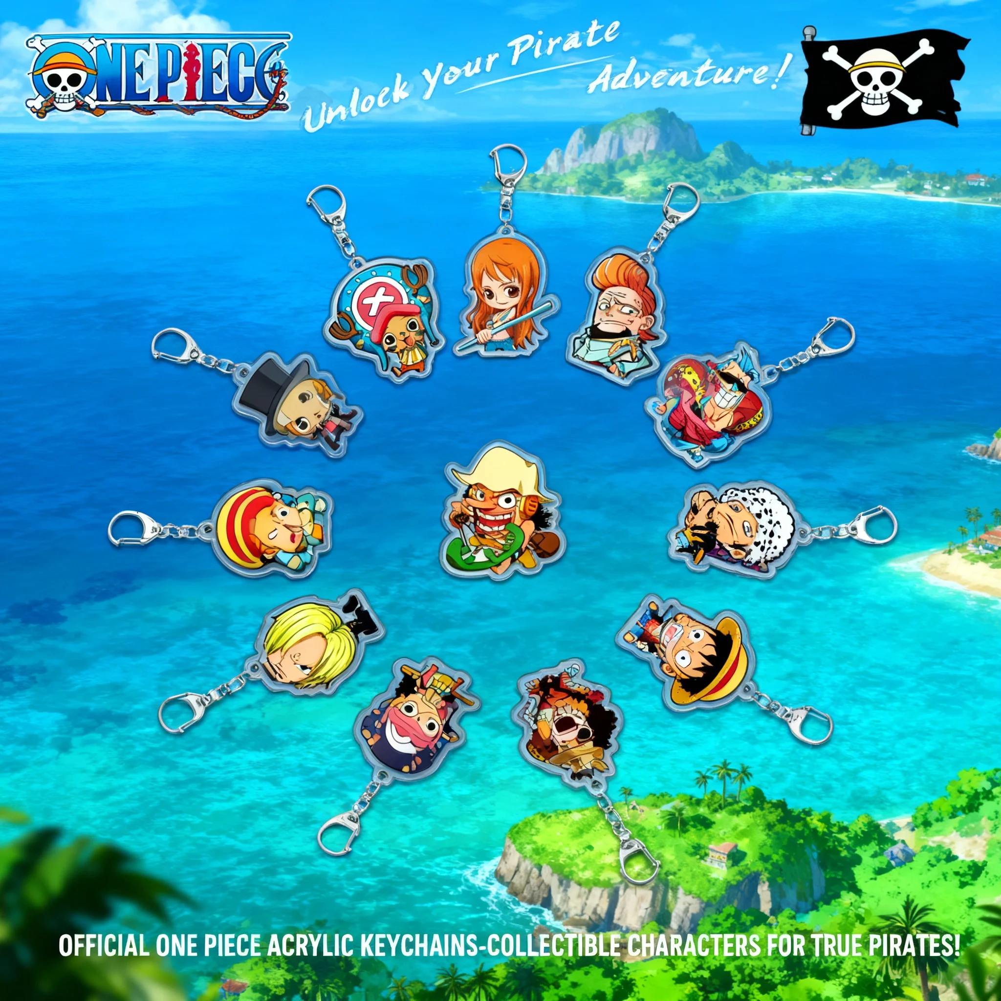 

One Piece Luffy Roronoa Zoro Acrylic Anime Keychain Pendant Accessories for Fans Collection Gift