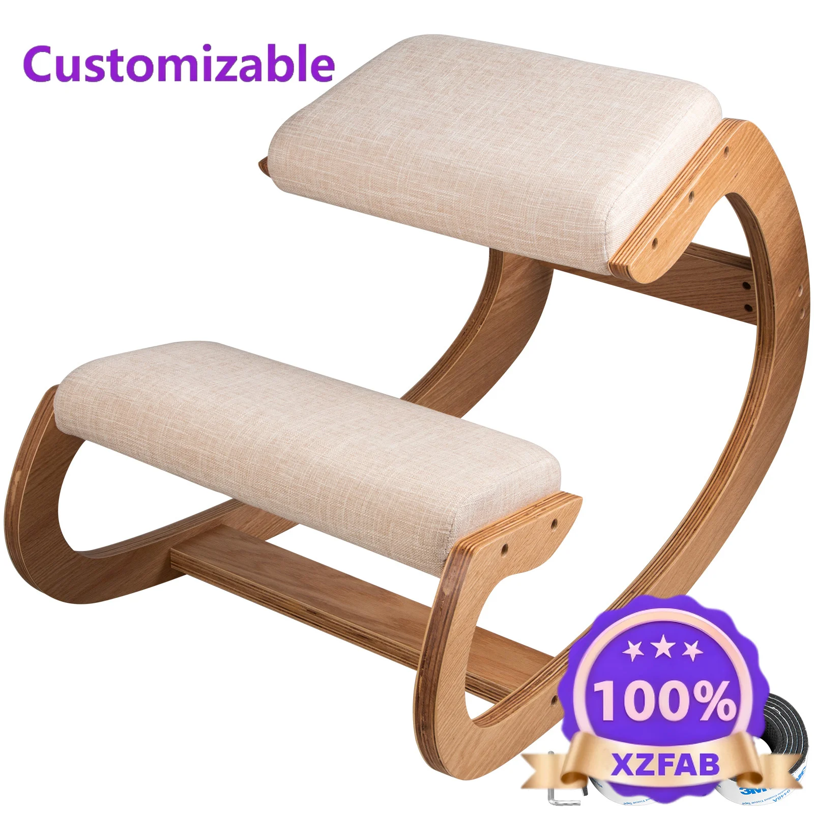 Factory Direct 2026 Ergonomic Rocking Wooden Kneeling Chair Correct Posture Computer Chair