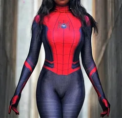 Woman Spide Cosplay Far From Home Cosplay Costume Adults SuperHero Zentai Bodysuit Female Party Jumpsuit