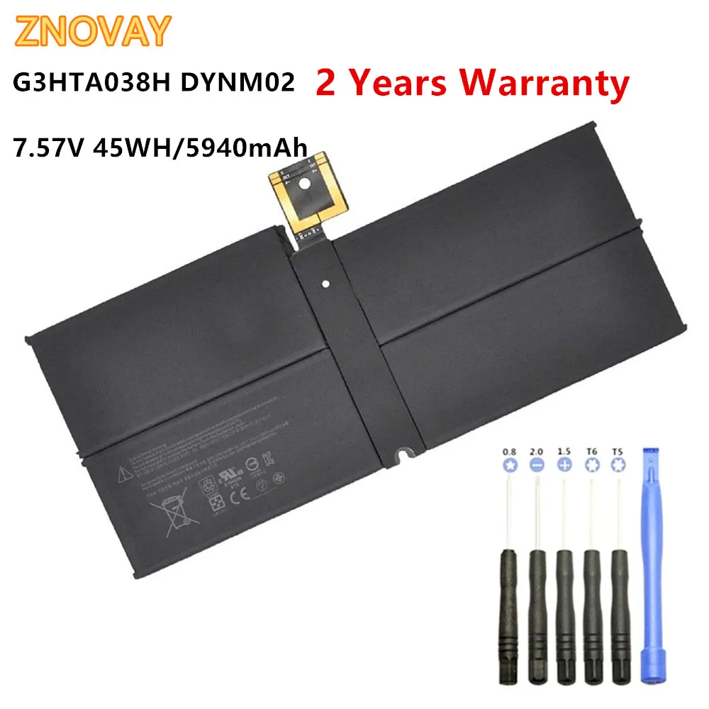 

ZNOVAY DYNM02 G3HTA038H 45WH Laptop Battery For Microsoft Surface Pro 5 1796,Pro 6 1807 1809 12.3'' Series Tablet 7.57V 5940mAh