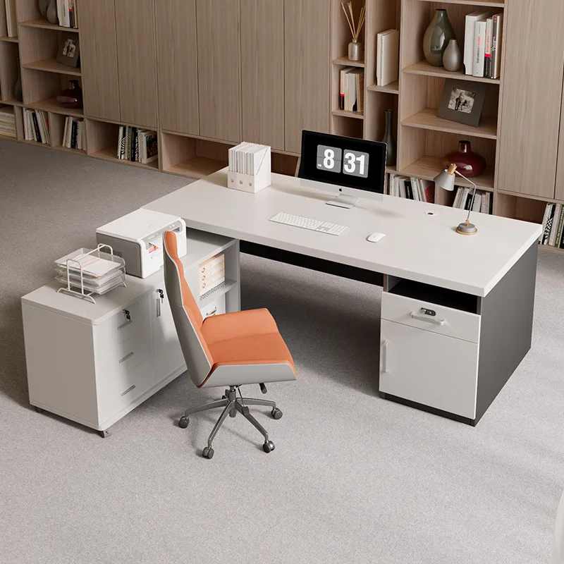 Desk single and double staff station financial workbench with lock computer desk office desk and chair combination