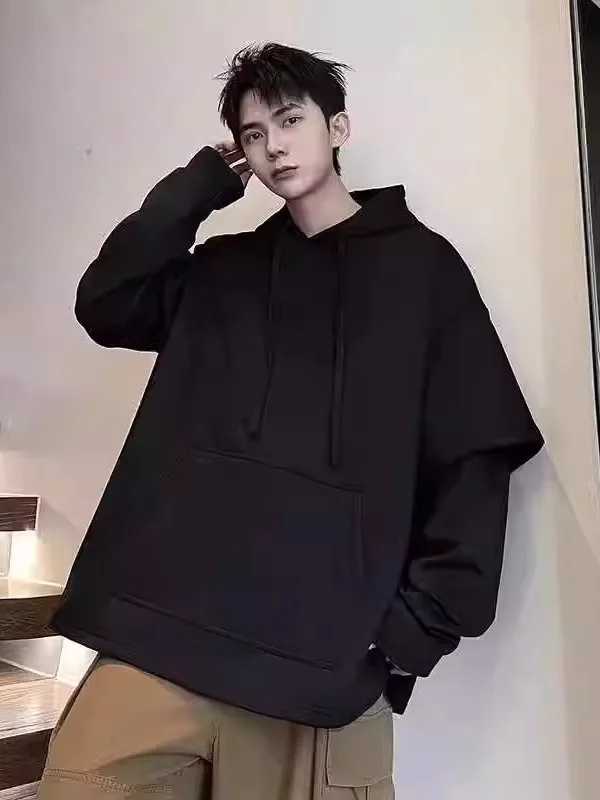 

Мужская толстовка большого размера, повседневная, свободного кроя, осенне-зимняя, для пар, мягкая, удобная, дышащая, немнущаяся.