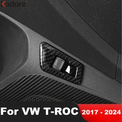 For Volkswagen VW T-ROC TROC 2017-2022 2023 2024 Carbon Fiber Rear Trunk Switch Control Button Cover Trim Car Inner Accessories